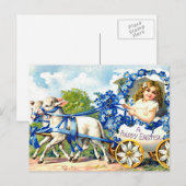 CARTE POSTALE VINTAGE DE PÂQUES - ENFANT DANS DES (Devant / Derrière)