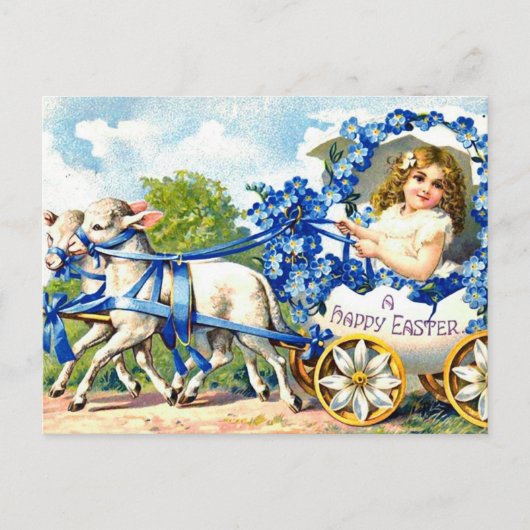 CARTE POSTALE VINTAGE DE PÂQUES - ENFANT DANS DES (Devant)