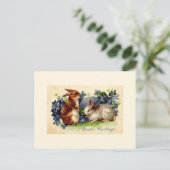 Carte postale vintage de Pâques lapin (Debout devant)