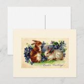 Carte postale vintage de Pâques lapin (Devant / Derrière)