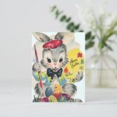 Carte postale vintage de Pâques retro (Debout devant)