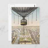 Carte postale vintage de Paris en ballon (Devant / Derrière)