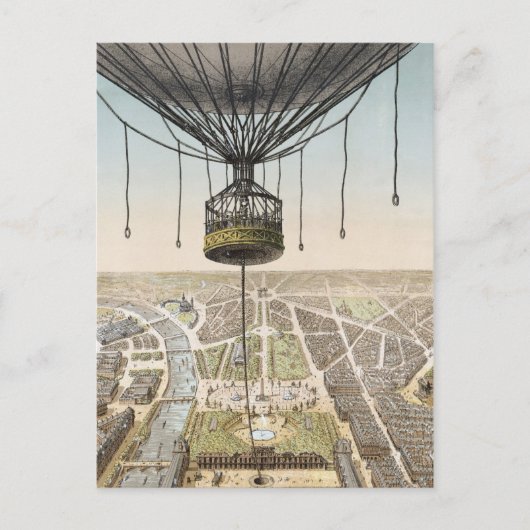 Carte postale vintage de Paris en ballon (Devant)