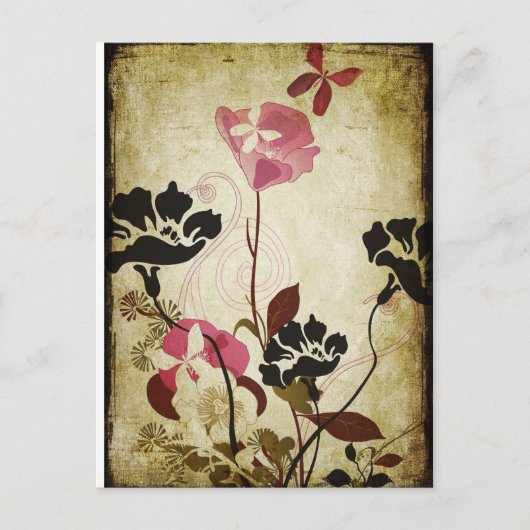 Carte postale vintage de pavots (Devant)