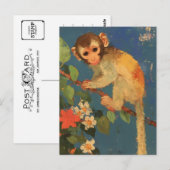 Carte postale vintage de peinture de singe (Devant / Derrière)