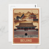 Carte Postale Vintage de Pékin (Devant / Derrière)