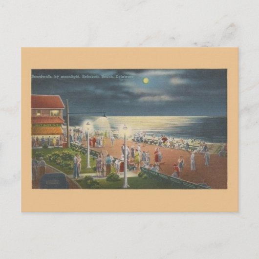 Carte postale vintage de Rehoboth Beach au clair d (Devant)