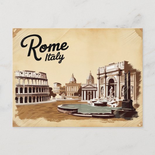 Carte Postale Vintage de Rome, Italie (Devant)