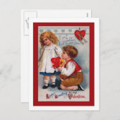 Carte postale vintage de Saint-Valentin, (Devant / Derrière)