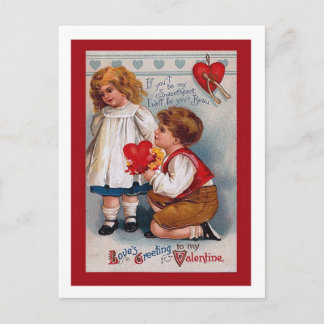 Carte postale vintage de Saint-Valentin,