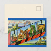 Carte postale vintage de salutation de l'Utah (Devant / Derrière)