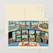 Carte postale vintage de salutations du New Jersey (Devant / Derrière)
