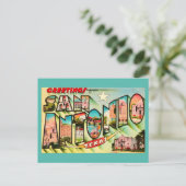 Carte postale vintage de San Antonio Greetings  (Debout devant)