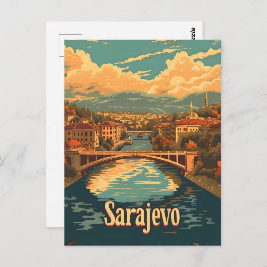 Carte Postale Vintage de Sarajevo (Devant / Derrière)