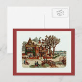 Carte postale vintage "de scène de Noël" (Devant / Derrière)