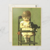 Carte postale vintage de scrap book avec bébé mign (Devant / Derrière)