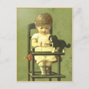 Carte postale vintage de scrap book avec bébé mign