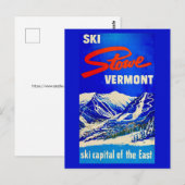 Carte postale vintage de Ski Stowe Vermont (Devant / Derrière)