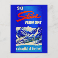 Carte postale vintage de Ski Stowe Vermont