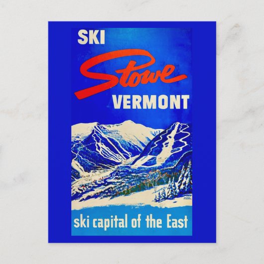Carte postale vintage de Ski Stowe Vermont (Devant)