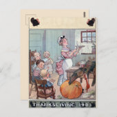 Carte postale vintage de Thanksgiving (Devant / Derrière)