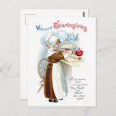 Carte postale vintage de Thanksgiving (Devant / Derrière)