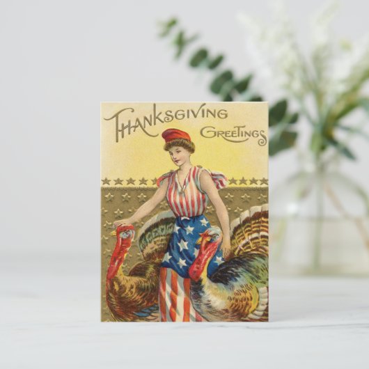 Carte postale vintage de Thanksgiving (Debout devant)