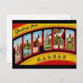 Carte postale vintage de Topeka Kansas (Devant / Derrière)