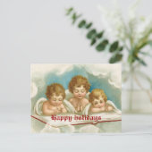 Carte postale vintage de trois anges mignons en pr (Debout devant)
