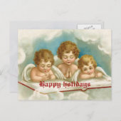 Carte postale vintage de trois anges mignons en pr (Devant / Derrière)