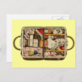 Carte postale vintage de valise (Devant / Derrière)