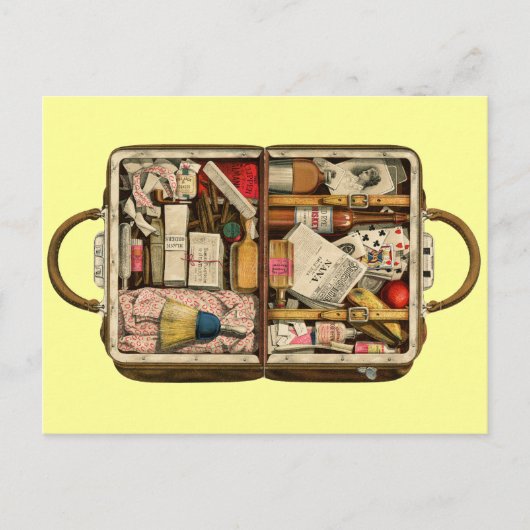 Carte postale vintage de valise (Devant)