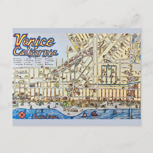 Carte postale vintage de Venice CA (Devant)