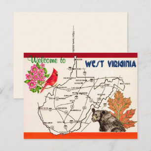 Carte postale vintage de Virginie-Occidentale