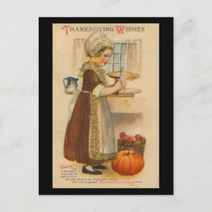 Carte postale Vintage de voeux de Thanksgiving