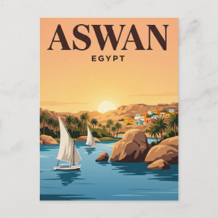 Carte postale vintage de voyage Assouan, Égypte