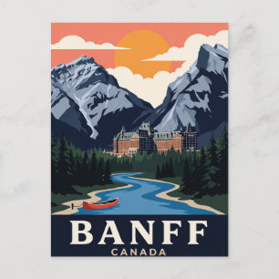 Carte postale vintage de voyage Banff Canada