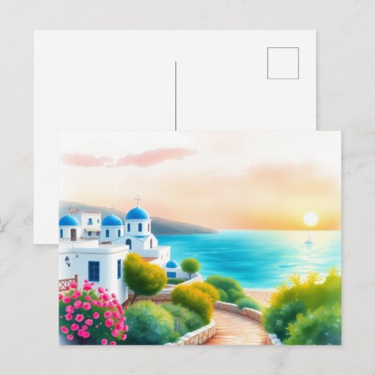 Carte postale vintage de voyage en Grèce (Devant / Derrière)