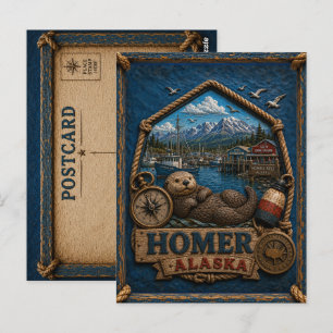 Carte postale vintage de voyage Homer Alaska