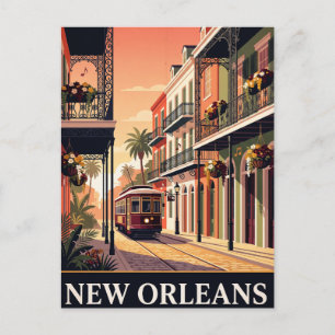 Carte postale vintage de voyage LA NOUVELLE-ORLÉ