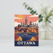 Carte postale vintage de voyage Ottawa Canada (Debout devant)