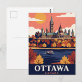 Carte postale vintage de voyage Ottawa Canada (Devant / Derrière)