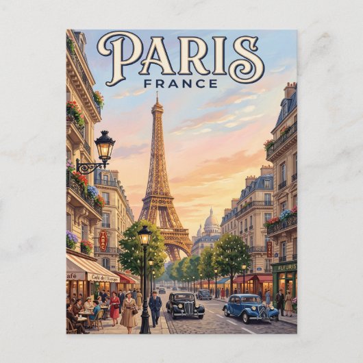 Carte postale vintage de voyage Paris (Devant)