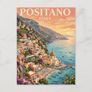Carte postale vintage de voyage Positano, Italie