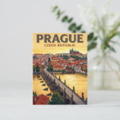 Carte postale vintage de voyage Prague (Debout devant)