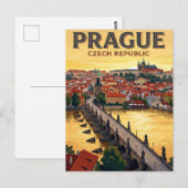 Carte postale vintage de voyage Prague (Devant / Derrière)