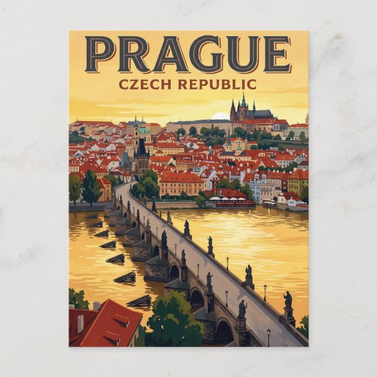 Carte postale vintage de voyage Prague (Devant)