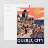 Carte postale vintage de voyage Québec Canada (Devant / Derrière)