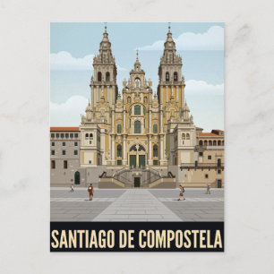 Carte postale vintage de voyage Santiago de Compos