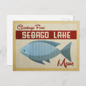 Carte postale vintage de voyage Sebago Lake Maine  (Devant / Derrière)